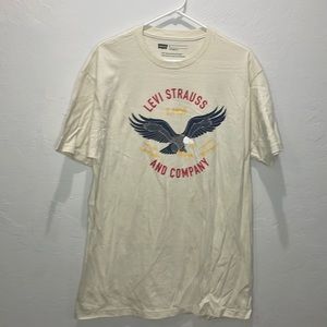 Levi Strauss tan eagle t shirt Large
